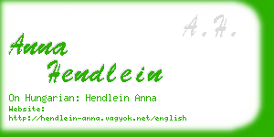 anna hendlein business card